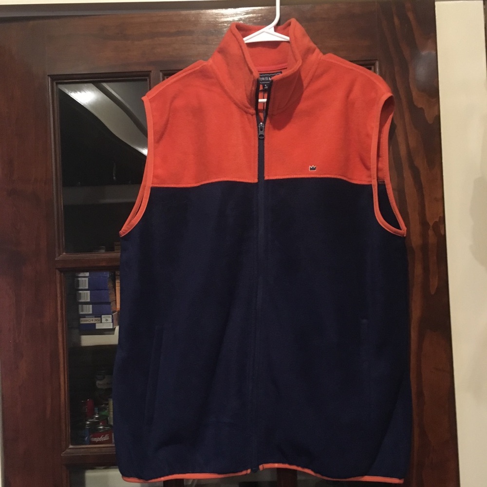 4 for $30 NWT L Crown and Ivy Orange & Navy Vest